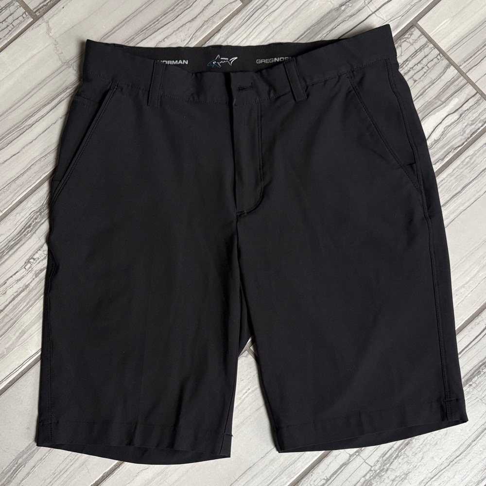 Greg Norman Collection Black Men's Flat Front Shorts